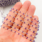Load image into Gallery viewer, Buy Amethyst Sterling Silver Wire Chain
