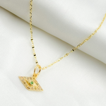 Load image into Gallery viewer, GDP539. 14K Solid Gold Diamond Eye Charm with Gemstone