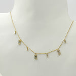 Load image into Gallery viewer, NT401827. 14K Solid Gold Diamond Dangle Necklace