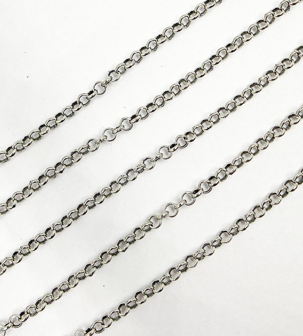 Oxidized 925 Sterling Silver Rolo Chain. V116OX