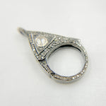 Load image into Gallery viewer, DC652. Diamond & Sterling Silver Round Trigger Clasp with Polki Diamond
