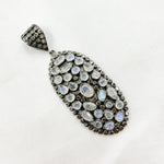 Load image into Gallery viewer, DSP024. Diamond Silver Gemstone Oval Pendant
