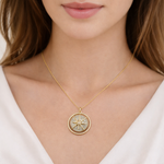 Load image into Gallery viewer, GDP515. 14k Solid Gold Diamond Circle Star Charm