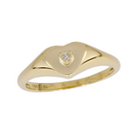 Load image into Gallery viewer, 14K Solid Yellow Gold Diamond Heart Ring