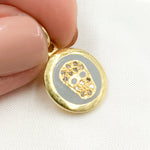 Load image into Gallery viewer, Shop Now Sterling Silver Round Skull Enamel Charm