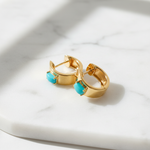 Load image into Gallery viewer, EHZ57585. 14K Solid Gold Gemstone Hoops