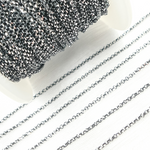 Load image into Gallery viewer, Shop Black Rhodium & White Sterling Silver Rolo Chain