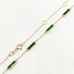 Load image into Gallery viewer, NT404706. 14K Solid Gold Malakite Bars Necklace