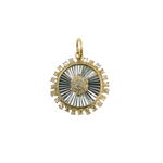 Load image into Gallery viewer, KSG34. 925 Sterling Silver Black Rhodium with Diamonds Circle Shape Charm