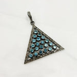 Load image into Gallery viewer, DSP015. Diamond Silver Gemstone Triangle Pendant