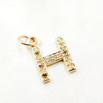 Load image into Gallery viewer, DC537. Diamond Sterling Silver Letter "H" Charm