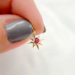 Load image into Gallery viewer, Gold Star Charm with Gemstone