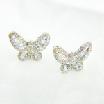 Load image into Gallery viewer, EFL52049. 14k Solid Gold Diamond Butterfly Earrings