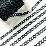 Load image into Gallery viewer, Black Rhodium Sterling Silver Flat Curb Chains
