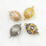 Load image into Gallery viewer, DC846. Diamond & Sterling Silver Oval Bead