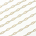 Load image into Gallery viewer, XM2131KTT. Two Tone Oval and Round Textured Links Chain