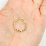 Load image into Gallery viewer, 14K Gold Diamond Cut Tri-Color Hoop Earrings