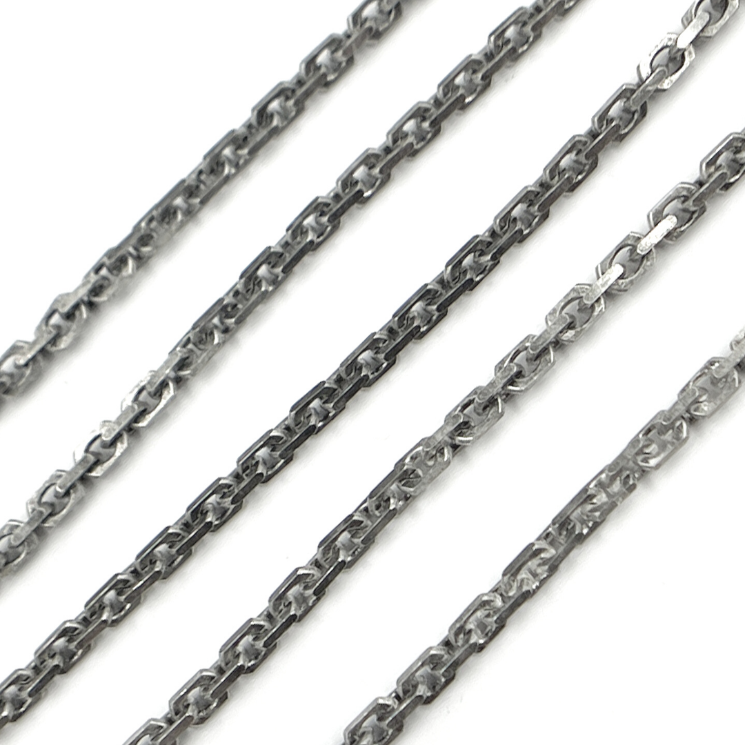 Z39OX. Oxidized Sterling Silver Thick Box Chain