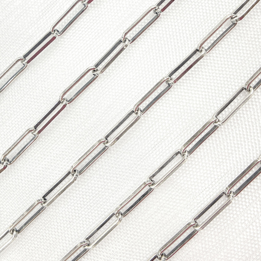 Sterling Silver Flat Paperclip Link Chains