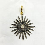 Load image into Gallery viewer, DP065. Diamond Sterling Silver Sun Pendant with Gemstone