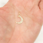 Load image into Gallery viewer, Shop Now 14K Solid Gold Diamond Moon Charms
