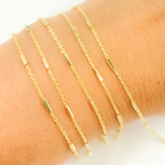 Load image into Gallery viewer, 14K Solid Yellow Gold Cable Bars Chain