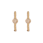 Load image into Gallery viewer, Gold Diamond Hoop Earrings