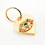 Load image into Gallery viewer, Buy Gold Diamond Heart Eye Charm with Gemstone