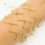Load image into Gallery viewer, Gold Plated 925 Sterling Silver Clover Link Chain