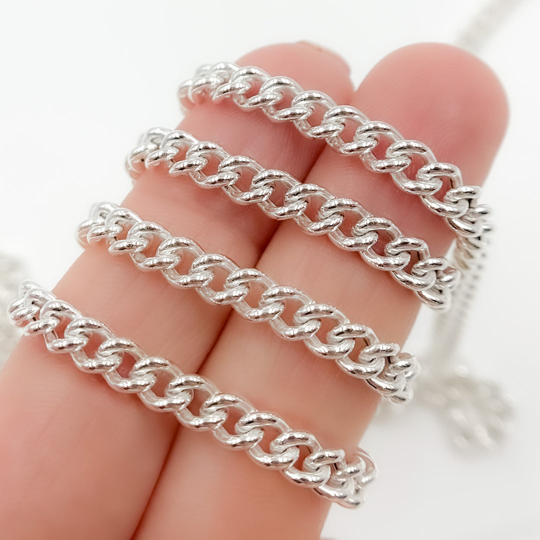 Silver Curb Link Chains