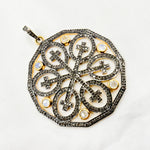 Load image into Gallery viewer, DP169. Diamond Sterling Silver Round Cross Pendant with Gemstone