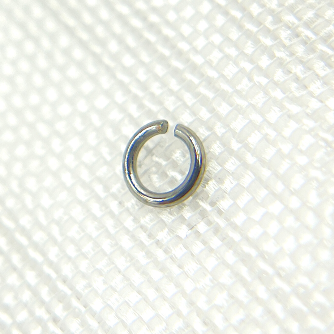 MFT050DE3BR. 3MM 24Gauge Black Rhodium Sterling Silver Open Jump Ring