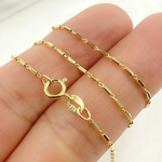 Load image into Gallery viewer, 14k Solid Yellow Gold Diamond Cut Bars Link Chain