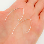 Load image into Gallery viewer, White Sterling Silver V Shape Ear Wire