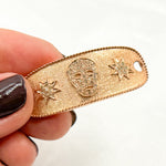 Load image into Gallery viewer, DC970. Diamond Sterling Silver Long Oval Skull and Star Connector