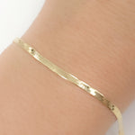 Load image into Gallery viewer, 14k Solid Yellow Gold Herringbone Bracelet