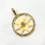 Load image into Gallery viewer, DP581. Diamond Sterling Silver Gold Plated Round Star Pendant