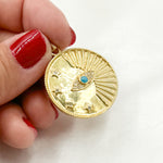 Load image into Gallery viewer, DP694. Diamond Sterling Silver Round Eye Pendant with Gemstone