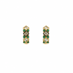 Load image into Gallery viewer, EHD57674EM. 18K Solid Gold Diamond and Emerald Earrings