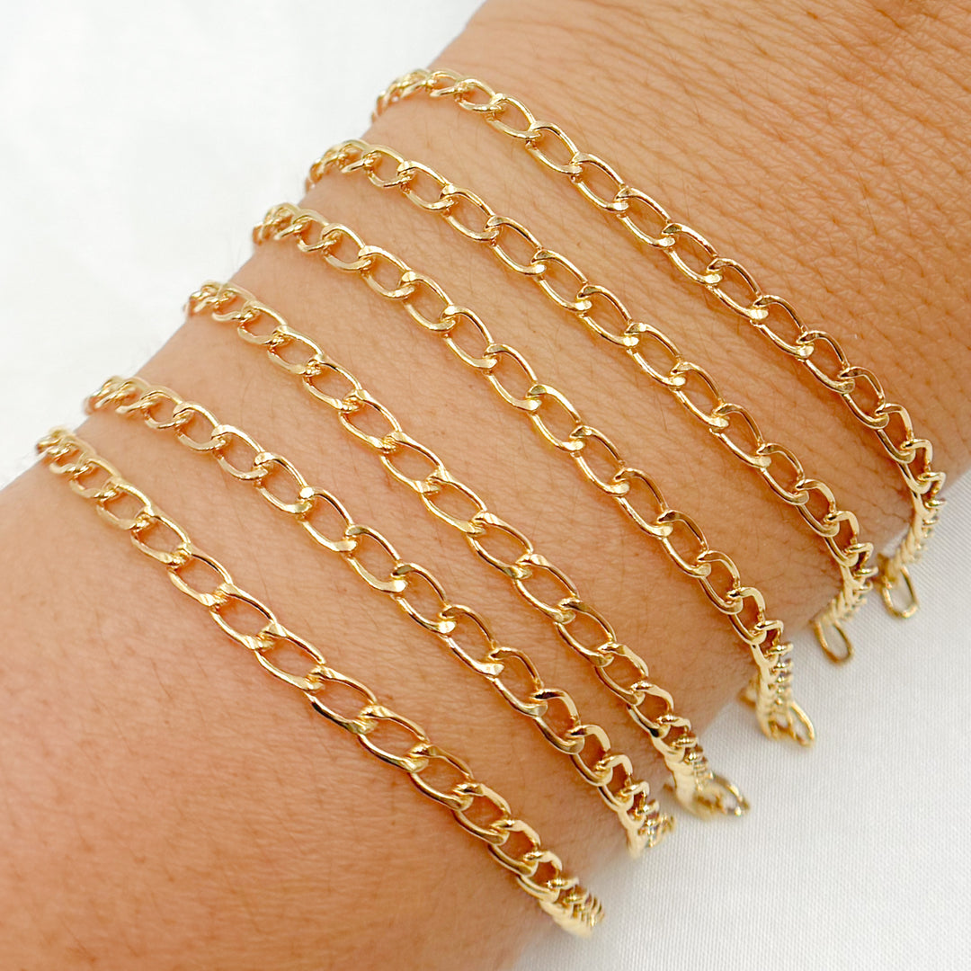 2907CHRGF. 14K Gold Filled Flat Curb Chain