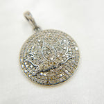Load image into Gallery viewer, DP353. Diamond & Sterling Silver Round Lotus Pendant