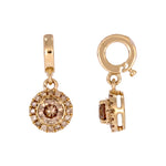 Load image into Gallery viewer, CME00340C. 14K Solid Gold Champagne Diamond Round Charm
