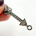 Load image into Gallery viewer, Pave Diamond &amp; 925 Sterling Silver Black Rhodium Arrow Connector. DC201
