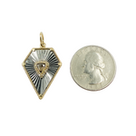 Load image into Gallery viewer, KSG29. Sterling Silver Black Rhodium with Diamonds Arrowhead Shape Charm