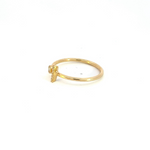 Load image into Gallery viewer, 14k Solid Gold Circle and Rectangle Diamond Ring.