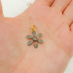 Load image into Gallery viewer, DC449. Diamond Sterling Silver Flower Pendant