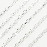 Load image into Gallery viewer, Sterling Silver Oval Diamond Cut Link Chain
