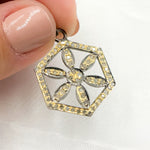 Load image into Gallery viewer, Shop Now Sterling Silver Hexagon Flower Pendants