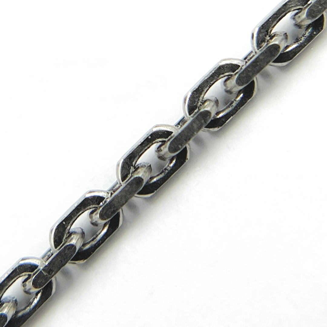 Z38OX. Oxidized Sterling Silver Thick Box Link Chain