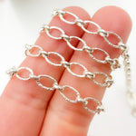Load image into Gallery viewer, Buy Silver Textured Long and Short Link Chain